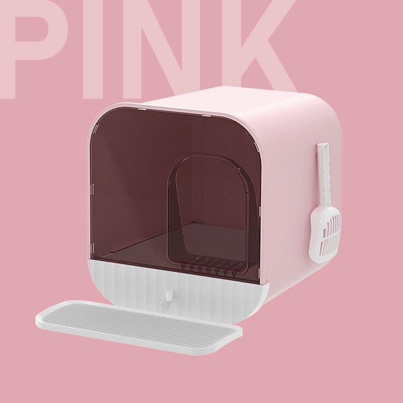 Splash-Proof Cat Litter Box With Drawer
