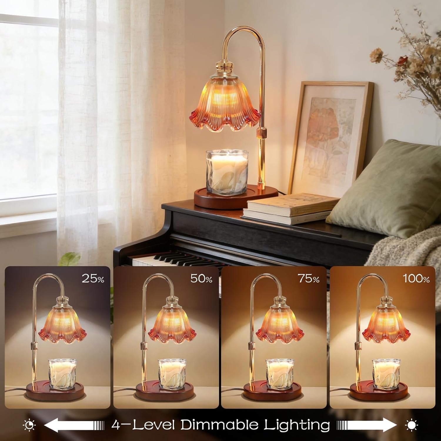 Dimmable Timer Adjustable Candle Warmer