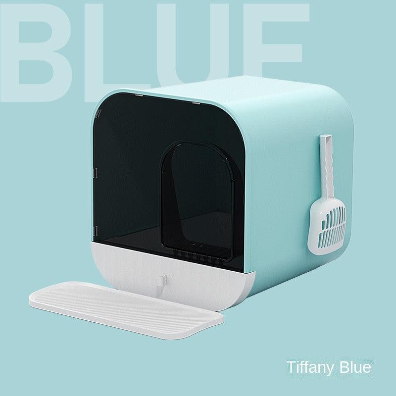 Splash-Proof Cat Litter Box With Drawer
