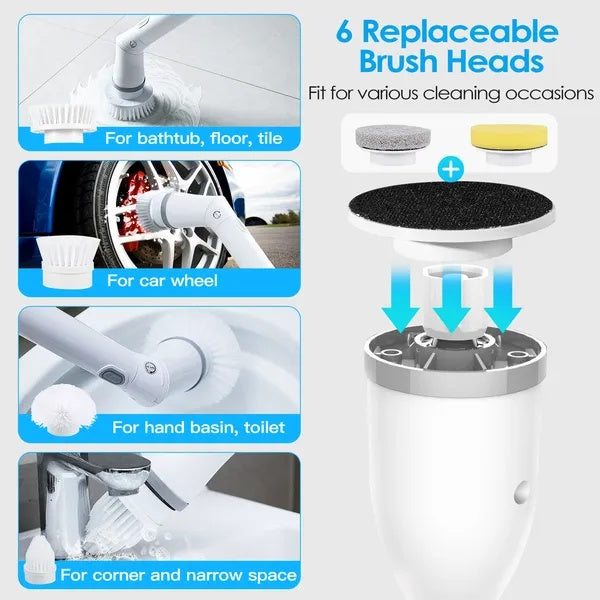 Electric Cleaning Brush (6 Replaceable Heads)