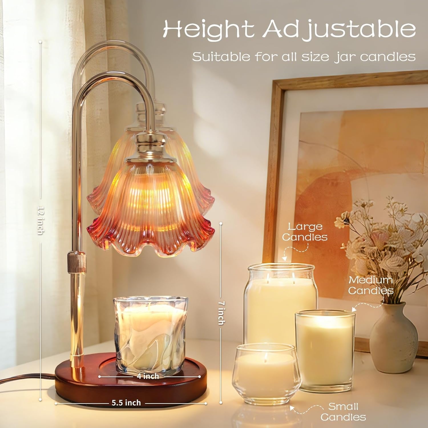Dimmable Timer Adjustable Candle Warmer
