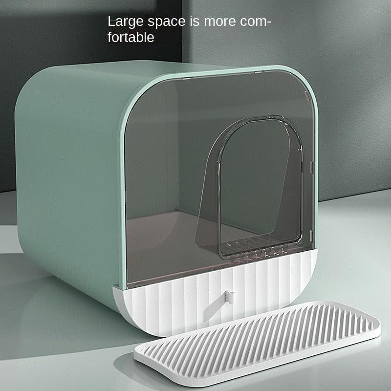 Splash-Proof Cat Litter Box With Drawer